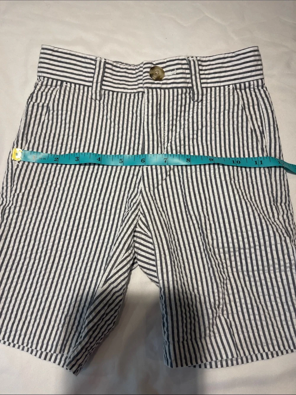 Gymboree Navy and White Seersucker Flat Front Shorts